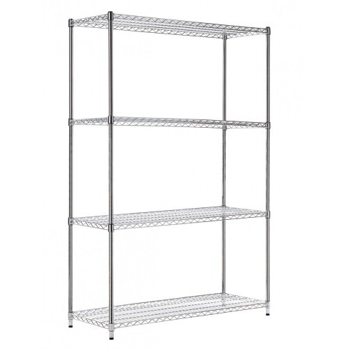 Estantería de alambre resistente de 4 niveles, 1800 x 1200 x 450 mm