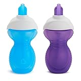 Munchkin® Click Lock™ Flip Straw Toddler Sippy Cup, 9 Ounce, 2 Pack, Blue/Purple