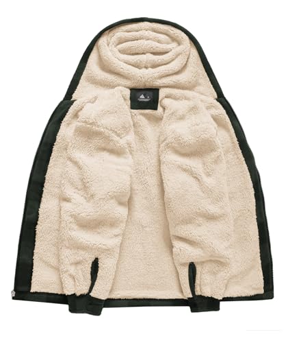 Image of V VALANCH Boys Flannel Jacket Hooded Fleece Lined Zip-up Hoodies Plaid Coat for Kids
