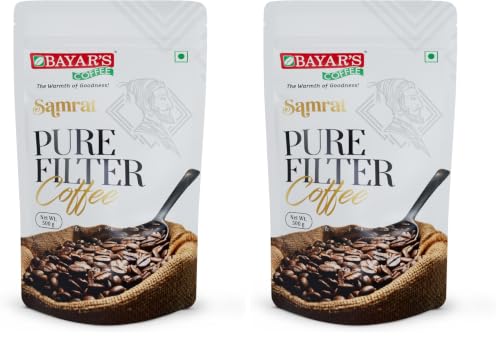 Image of Bayar's Coffee Samrat Filter Coffee Powder 500g | Authentic South Indian Blend with 100% Coffee Without Chicory | Freshly Roasted for Rich Aroma & Taste (Pack of 2)