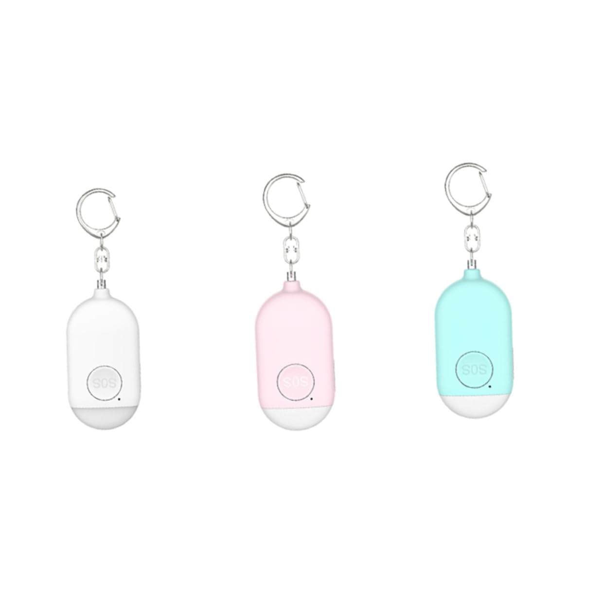 Hemobllo 3pièces Alarme De Sécurité Portable pour Femmes Dispositif Alerte Urgence Compact Et Léger pour Jogging Et Déplacements Nocturnes Facile à Utiliser Transporter Blanc