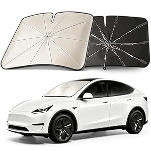 Mihen Windshield Sun Shade Umbrella for Car – Universal Size [100% Blocks Sunlight & Ice Cooling Feel] Foldable Front Window Car Sun Shade Heat Insulation, Protect Car Interior for Car, SUV, Truck