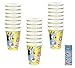 amscan Bluey Party Supplies Bundle includes 24 Party Paper Cups and 1 Dinosaur Sticker Sheet