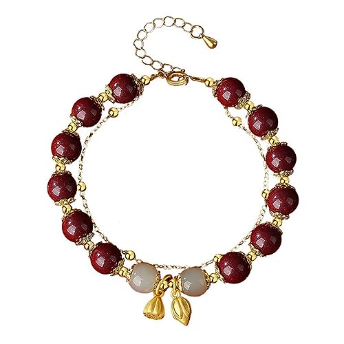 Bracelet Jade Huan d'exception et cordon en sable doré premium