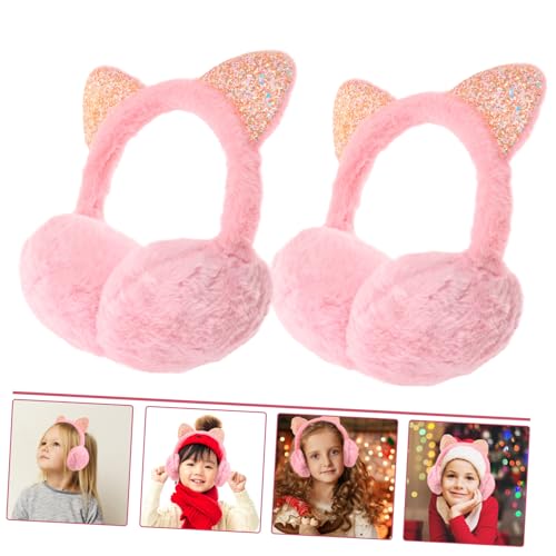 Didiseaon 2Pcs Cat Ear Plush Ear Warmers Soft Breathable Thermal Earmuffs for Outdoor Winter Sports Skiing Hiking Cold Weather Protection4