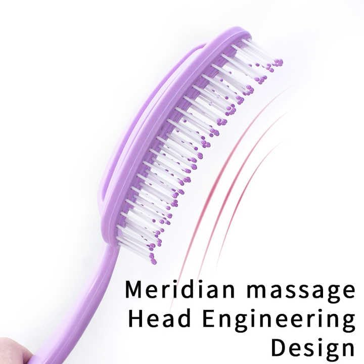 Image of XELYTON Detangling Hair Brush for Pain-Free Brushing on All Wet or Dry Hair Types, Fluffy High Skull Plant Fiber Pork Rib Comb Bristles, Vented Brush, Wheat Straw Hair Brush Hollow Out Styling Comb (Rectangular Shape)