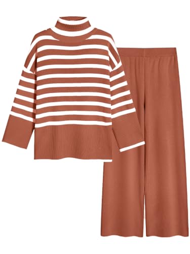 Image of TYSORT Women's Winter Woolen Turtleneck Sweater with Pajama | Warm Winter Wear Cord Set | Woolen Tracksuit Loungewear Set