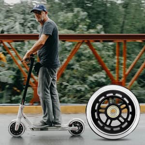 Little World Scooter Wheels Pair - 2Pcs Scooter Replacement Wheels - 100Mm Pro Stunt Scooter Replacement Wheels With Abec-7 Bearing - Quality Scooter Wheels For Smooth Ride, Black #TOP6