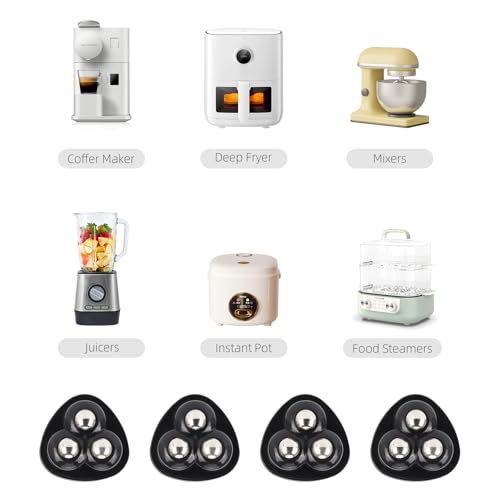 Image of 16 Pcs Small Appliance Rollers & Furniture Sliders, Appliance Caster Wheels for Kitchen Countertop, Coffee Maker, Blender, Air Fryer (Black)
