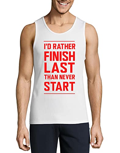Camiseta de algodón blanco para hombre con frase motivacional talla L