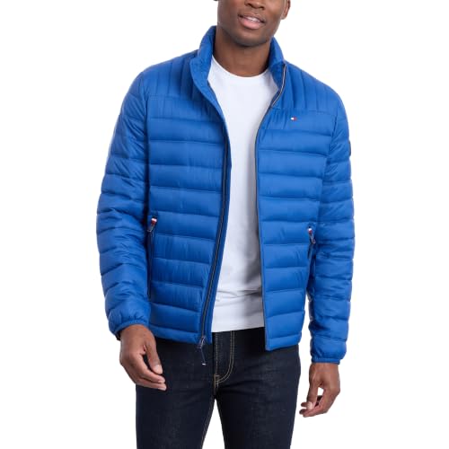 Image of Tommy Hilfiger Mens Embroidered Logo Puffer Jacket