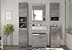 Badezimmer Hängeschrank Badschrank Schrank Soul, Holzwerkstoff, rauchsilber Nachbildung, 37 x 79 x 24 cm
