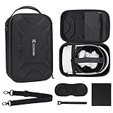 KIXAR VR Hard Carrying Case Compatible with Oculus Quest 2 VR Headset, Official Elite Strap, Touch...