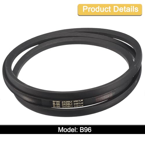Image of uxcell 3 Pack B96 Classic V-Belt, 99 inch Outside Circumference, Black, Industrial Rubber V-Belt, B Profile, for Machinery Equipment