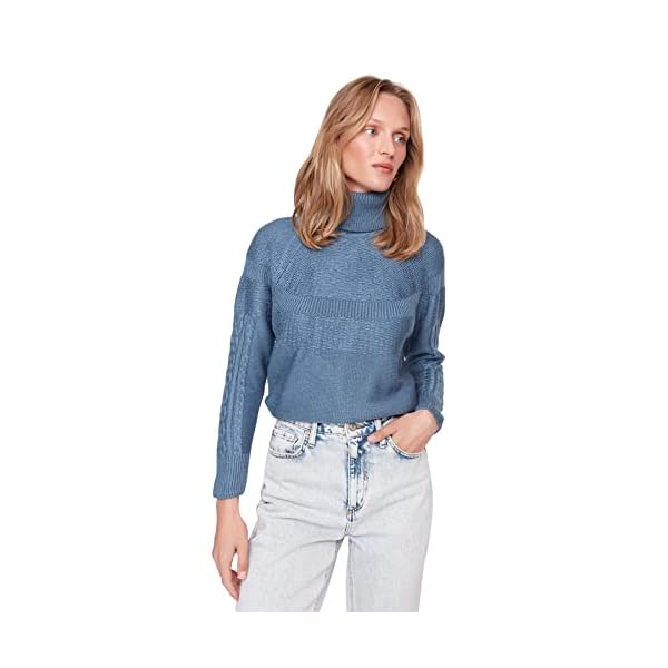 TRENDYOL Damen Rollkragenpullover, Einfarbig Sweatshirt