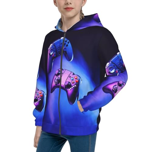 Play Gaming Kids Pullover Hoodies Boys Zip Up Sweatshirts Girls Athletic Clothes with Pocket