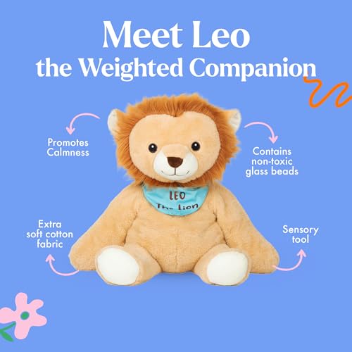 Image of Lilly's Love Weighted Stuffed Animals for Adults & Kids - 5lb Calming Lion Plush for Anxiety, ADHD & Sensory | Machine Washable Weighted Stuffed Animal w /Removable Insert | Leo The Lion