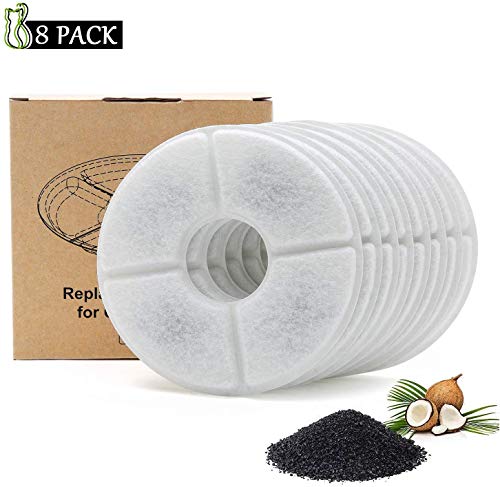 DAOXU Filtro de Fuente para Mascotas Filtro de Repuesto para Fuente de Gato de Resina Y Carbón Activado (8 Piezas)