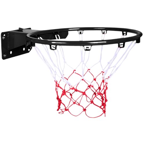 14 Inch Adjustable Height Basketball Hoop, Wall Mount Rims with Net for Driveway Backyard Indoor Outdoor