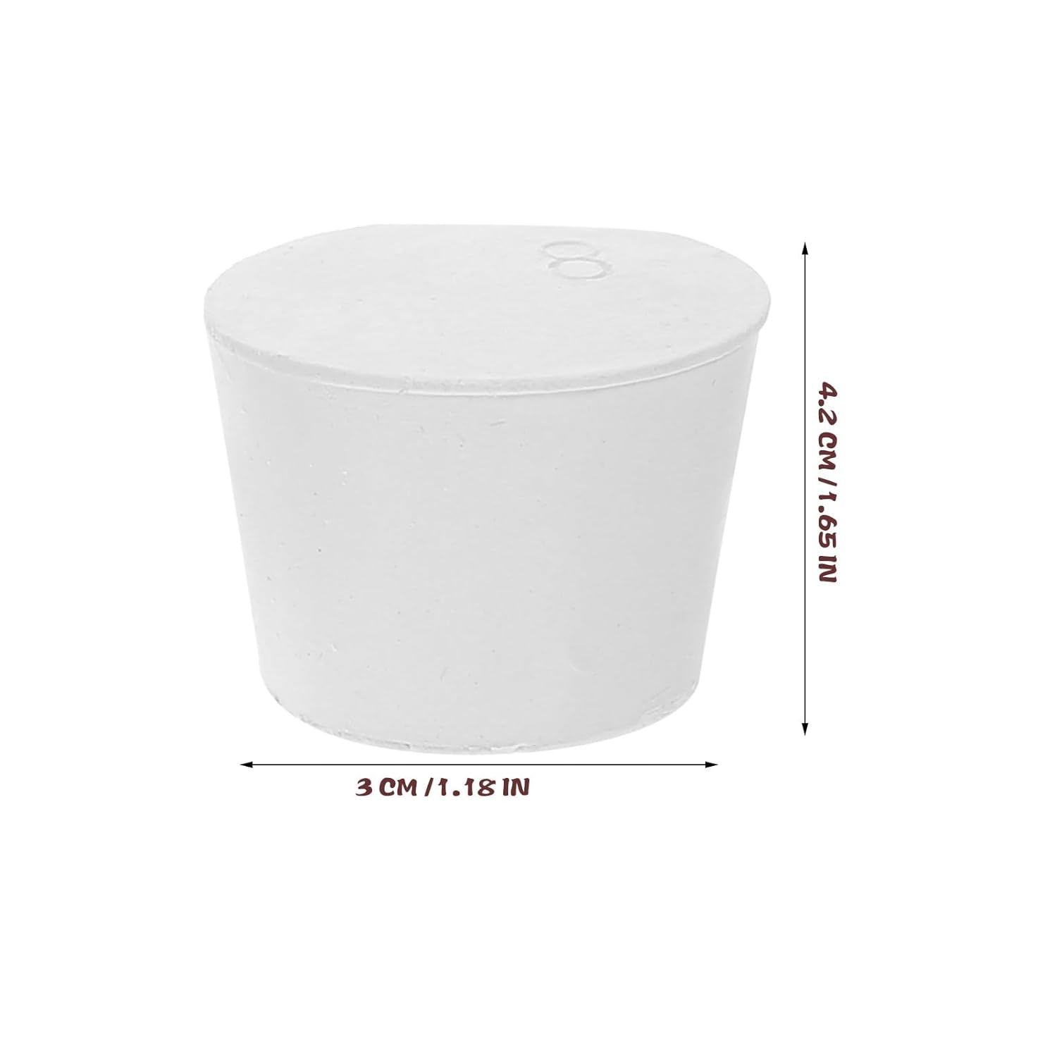 26pcs Solid White Rubber Stoppers Set, Test Tube and Flask Sealing Plugs, Assorted Sizes 000# to 8#, Laboratory Rubber Hole Plugs for Lab Consumables and Scientific Use