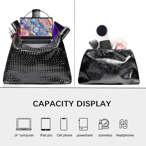 Image of JINMANXUE Woven Tote Bag for Women, Woven Bags with Small Purse,Large Braided Top Handle Hobo Satchel Handbag