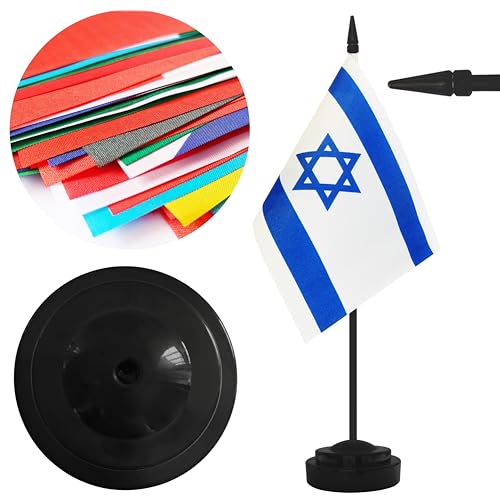 Drapeaux de bureau israéliens de 30 cm stables pour éviter les chutes sur vos tables de fête - 5