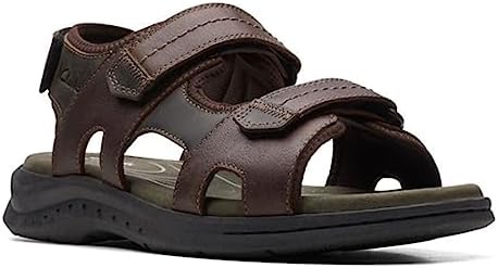 Clarks Men's Walkford Walk Flat Sandal, Dark Brown Leather, 10.5 Wide | Image 3