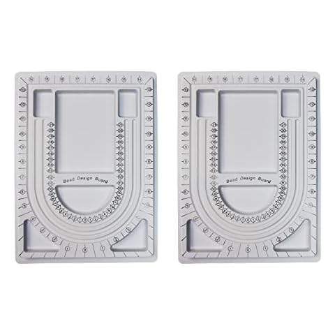 Missmore Bead Board, Bracelet Design Boards for Bracelet Necklaces Jewelry Making (Board-Style4-2pcs) Cover