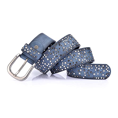 Ceinture locomotive cloutée étoile avec boucle délicate réglable style western rétro