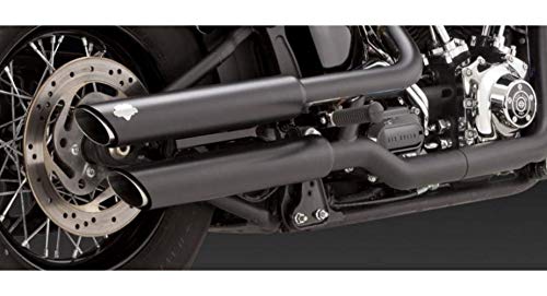 Vance & Hines Twin Slash 3&Prime, Round Slip Ons Black 46841