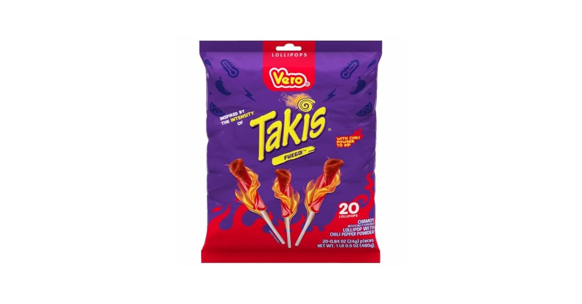 Amazon.com : Vero Takis Fuego Chamoy Lollipops with Chili