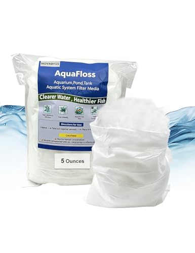 NovAbyss Aquarium Filter Floss Filter Floss for Fish Tank Aquarium Filter Media Polyester Fiber Sponge for All Filter Cotton for Freshwater & Saltwater Safe 5 Ounces