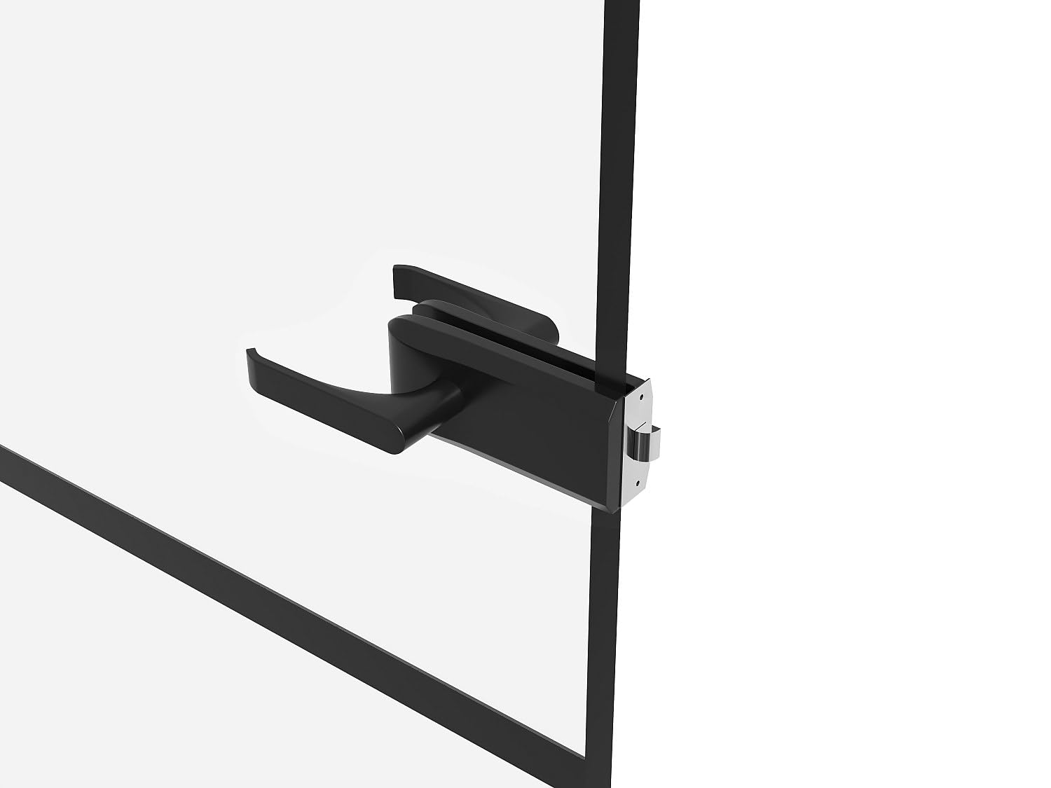Vente-unique - Puerta con marco Seroto - L 73cm x A 0.8cm x H 204cm - cristal templado - negro