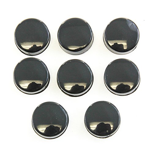 Red Hound Auto (8) Black Smooth Bolt Screw Cap for License Plate Fastener Set