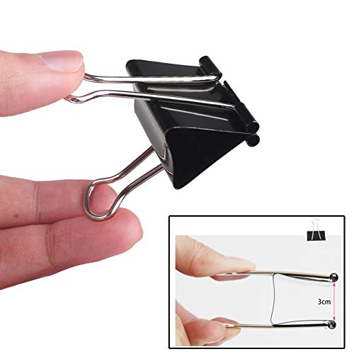 24 Packs Extra Large Binder Clips, 2 Inch Big Paper Clamps for Office, School and Home Supplies, Black