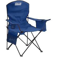 Coleman Portable Camping Chair with 4-Can Cooler, Cushioned Seat &amp; Back with Side Pockets &amp; Cup Holder, Carry Bag Included,
