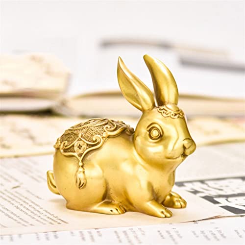 Statue lapin en laiton pour décoration de salon chic