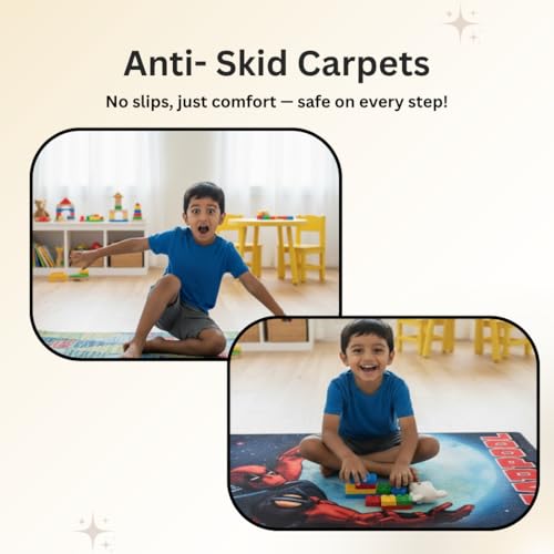 Image of Athom Living Deadpool Runner Carpet 2x4.5 Ft, Soft Printed Mat with Anti-Skid Backing, Durable Washable Runner for Kids Bedroom, Play Area & Playroom Decor