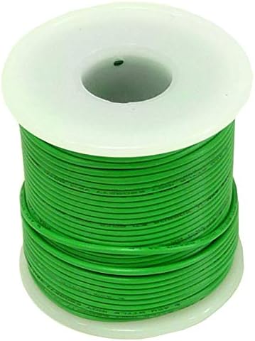 Solid Hook Up Wire - 22 Gauge, 100 Foot Spool - Green (Shade May Vary) by EX ELECTRONIX EXPRESS