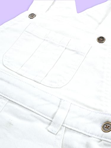 Image of KiddoPanti Girls Solid A-Line Fit Pinafore 5 Pocket Denim Dungaree Skirt