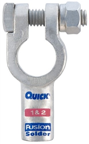 406320-005N Fusion Solder Straight Clamp, 2/0 Gauge, Negative Polarity, Tin Plated Cast Copper Alloy, 2-11/32" Length, 1" Width (Pack of 5)