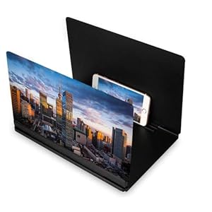 RMFC 10 inch Phone Screen Magnifier, HD Mobile Phone Screen Amplifier with Folding Stand Holder, Pulling-out Movie Video Enlarger Anti-Radiation Eye Protection for All Smartphones