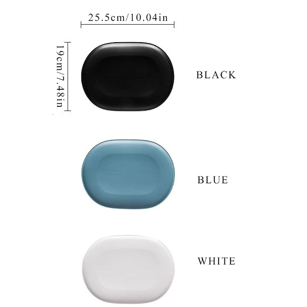 Piatti da Porzione per Brunch Piatti ceramici ceramici creativi Piatti grandi Piatti 10 pollici Elegante Ovale opaca Ovale per la pasta Bistecca Dessert e Antipasto Piatti Dinnerware Per Antipasto, Ce