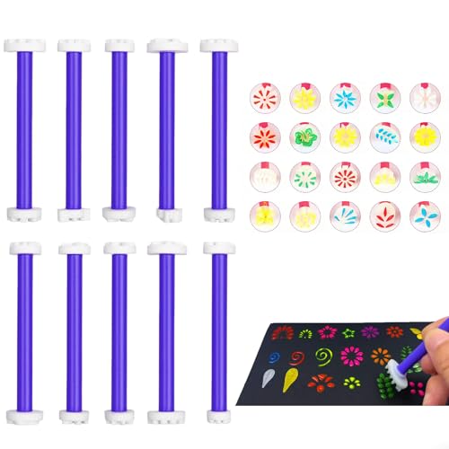 Outil de Pointage à 20 Pétales 3D Impression Double Face Outil Mandala, Nettoyable, Pour Roche/Cartes/Créations