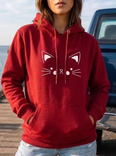 Image of More & More Unisex Kid's Cotton Hoodie Sweatshirt with Pocket Full Sleeves Hooded Neck Solid Pattern Cat Theme Regular Fit and Standard Length | Kids Hoodies for Casual