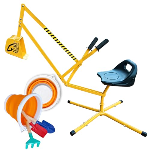 Sand Digger Sandbox Digger Toy, 360°Rotating Base, Sturdy Stable Steel