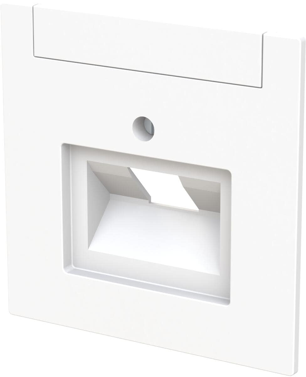 Busch-Jaeger Busch-art linear Datenleitung-Abdeckplatte 1-fach, Weiß Matt | mit Beschriftungsfeld, für Anschlussdosen/WLAN-Access-Points, Unterputz-Schraubbefestigung, IP20, 1803-44M