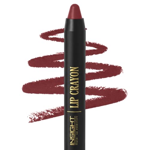 Image of INSIGHT Long Lasting Lip Crayon - All-Day Comfort | Matte Finish | Waterproof | Non-Transfer | Non-Sticky | Enriched with Vitamin E & Kojic Acid | Sharpenable Tip | Full Coverage | Lightweight Lipstick (Toasted Mauve) - 7g
