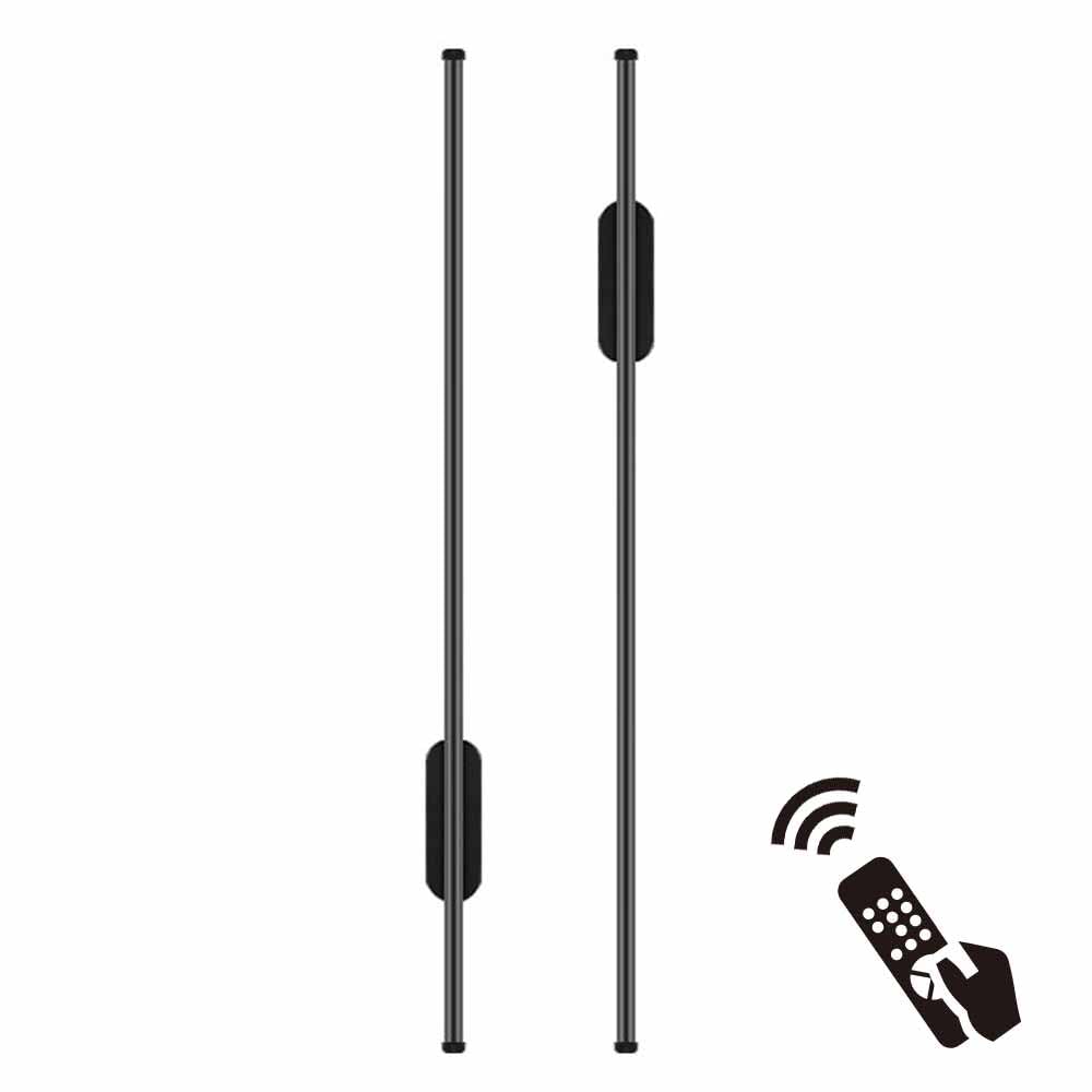 HCZKIUJY Modern Long Strip Wall Lamp 2 Pack Dimmable Linear Wall Sconce with Remote Control Aluminum Wall Mount Lighting for Living Room Hallway Dining Room Hotel 100CM (100cm)
