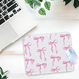 1 Pcs Cute Pink Bow Non-Slip Rubber Mouse Pad for Home Office Desk Workspace Laptop Gifts for Women Girls Coworker Leader